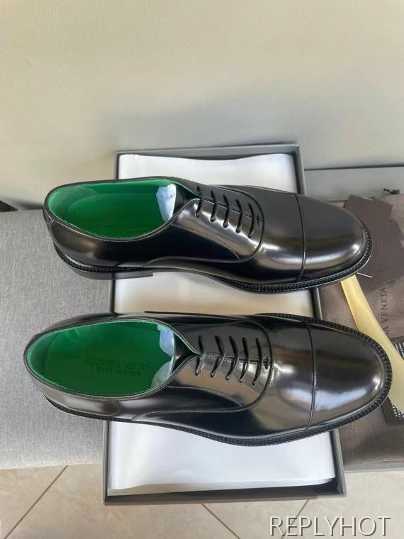 보테가베네타 2023 그린 인사이드 옥스포드 레이스업 슈즈 구두 로퍼 신발
