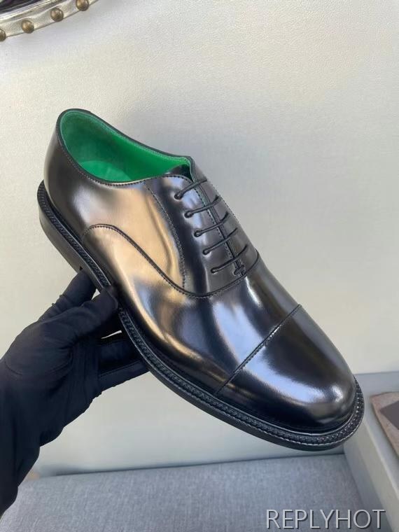 보테가베네타 2023 그린 인사이드 옥스포드 레이스업 슈즈 구두 로퍼 신발