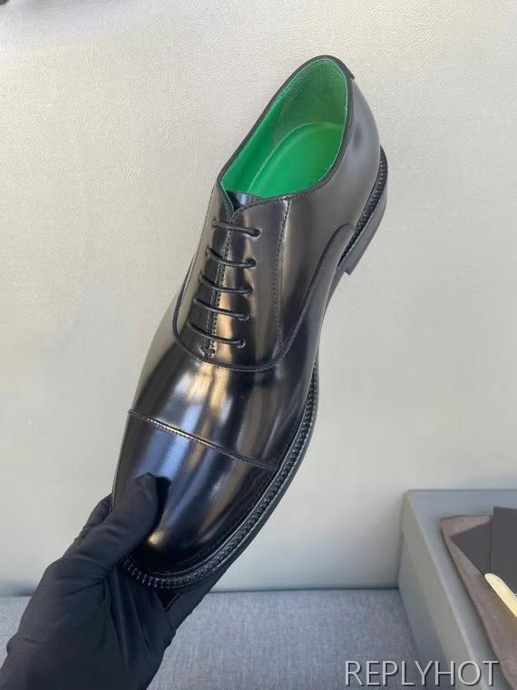 보테가베네타 2023 그린 인사이드 옥스포드 레이스업 슈즈 구두 로퍼 신발
