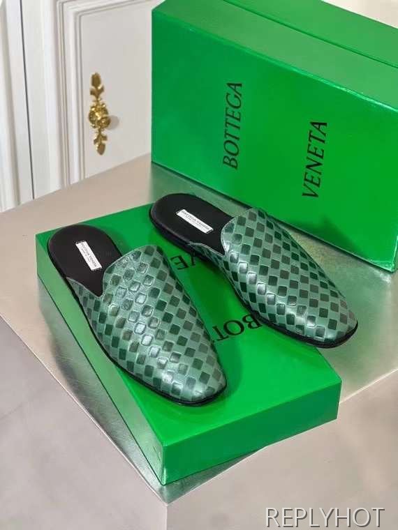 보테가베네타 2023 인트레치아토 패턴 블로퍼 뮬 샌들 슬리퍼 신발