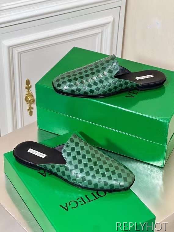 보테가베네타 2023 인트레치아토 패턴 블로퍼 뮬 샌들 슬리퍼 신발
