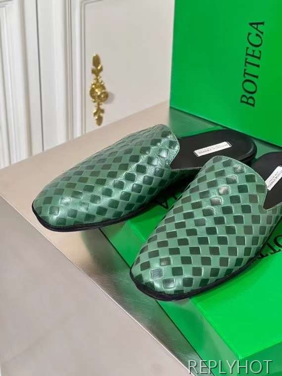 보테가베네타 2023 인트레치아토 패턴 블로퍼 뮬 샌들 슬리퍼 신발