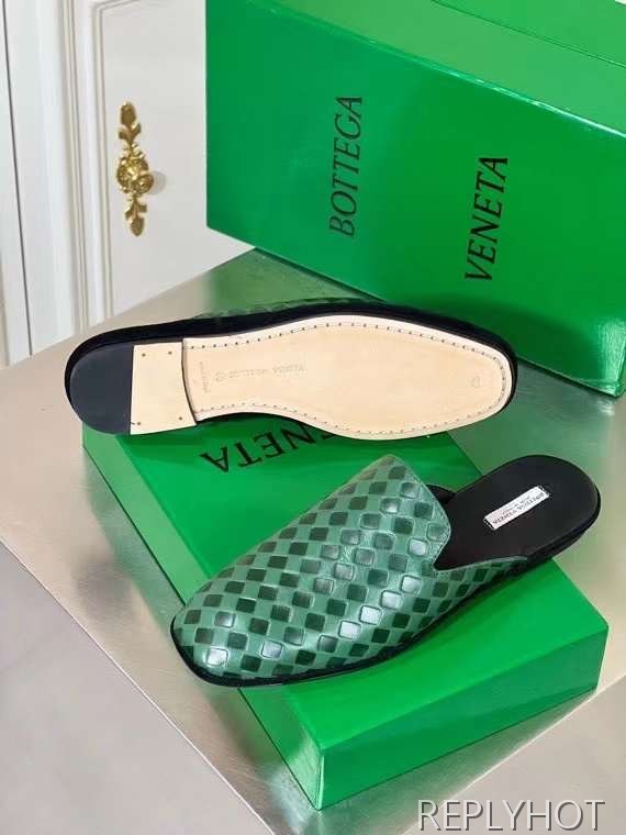 보테가베네타 2023 인트레치아토 패턴 블로퍼 뮬 샌들 슬리퍼 신발