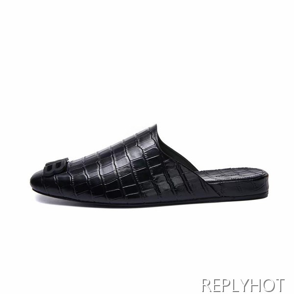 발렌시아가 2023 크로커다일 패턴 BB오브제 뮬 샌들 슬리퍼 블로퍼 신발