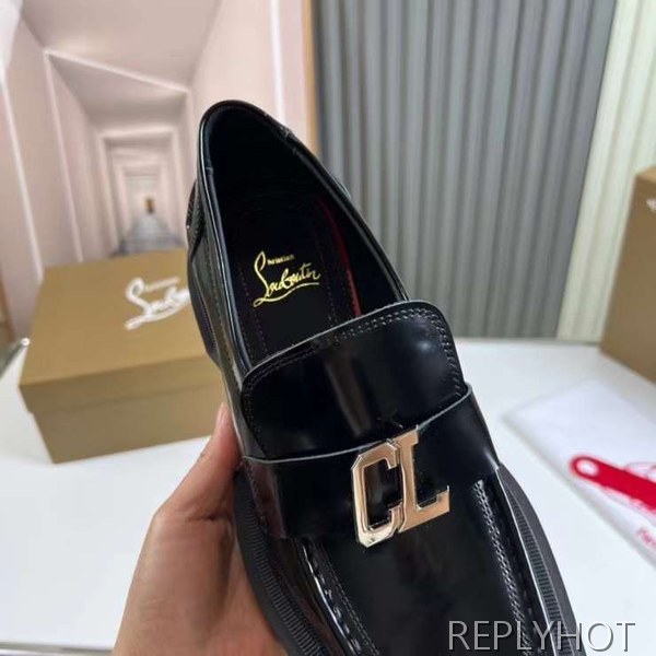 크리스찬 루부탱 2022 CL 로고 와펜 레이스 더비 슈즈 구두 신발