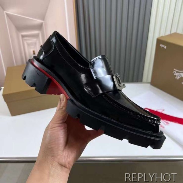 크리스찬 루부탱 2022 CL 로고 와펜 레이스 더비 슈즈 구두 신발