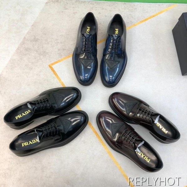 프라다 2022 사피아노 와펜 더비 슈즈 구두 신발