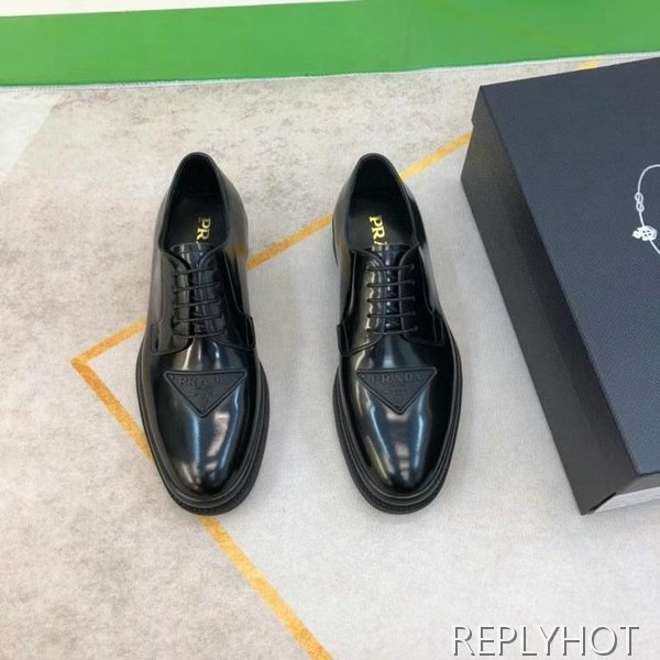 프라다 2022 사피아노 와펜 더비 슈즈 구두 신발