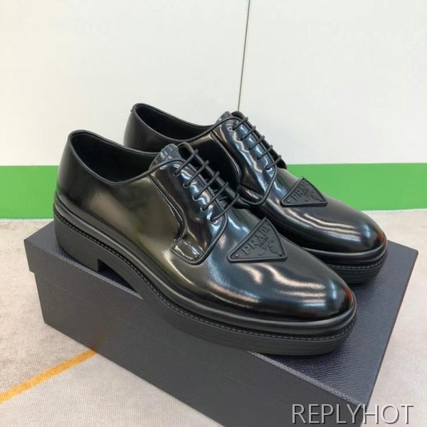 프라다 2022 사피아노 와펜 더비 슈즈 구두 신발