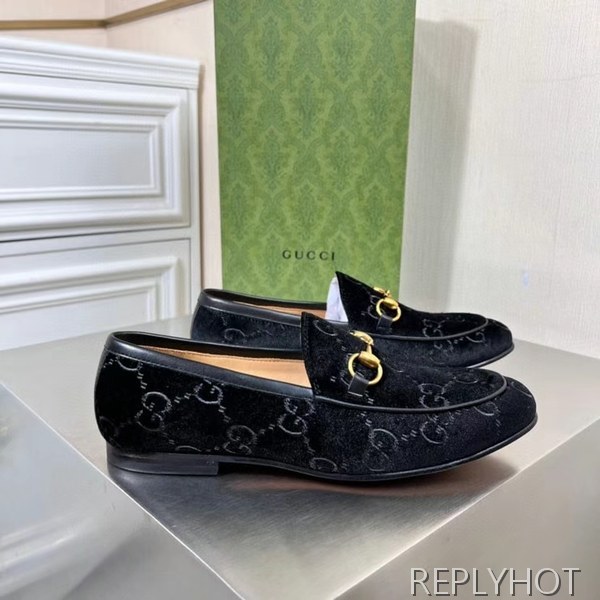 구찌 2022 벨벳 웹로고 홀스빗 로퍼 구두