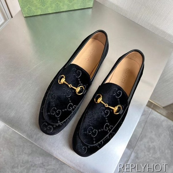 구찌 2022 벨벳 웹로고 홀스빗 로퍼 구두