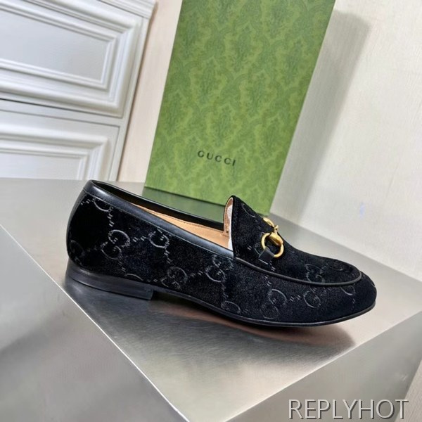 구찌 2022 벨벳 웹로고 홀스빗 로퍼 구두
