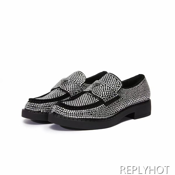 프라다 2022 초콜릿 큐빅 로퍼