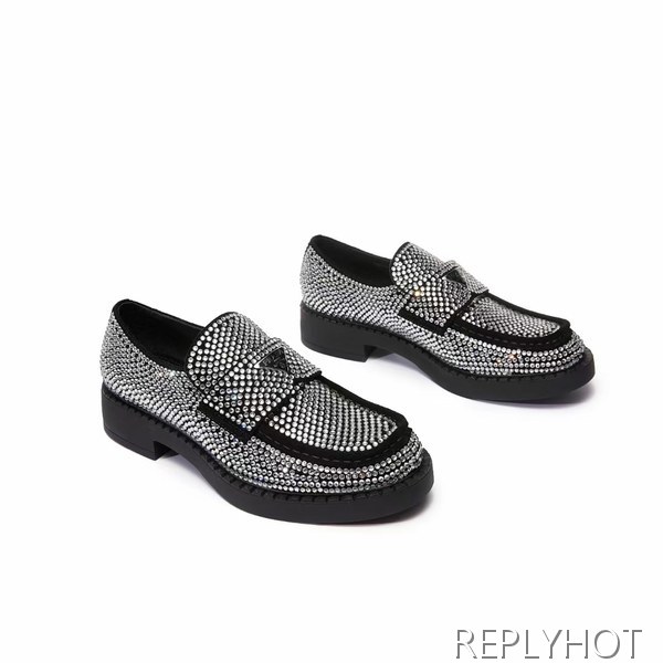 프라다 2022 초콜릿 큐빅 로퍼