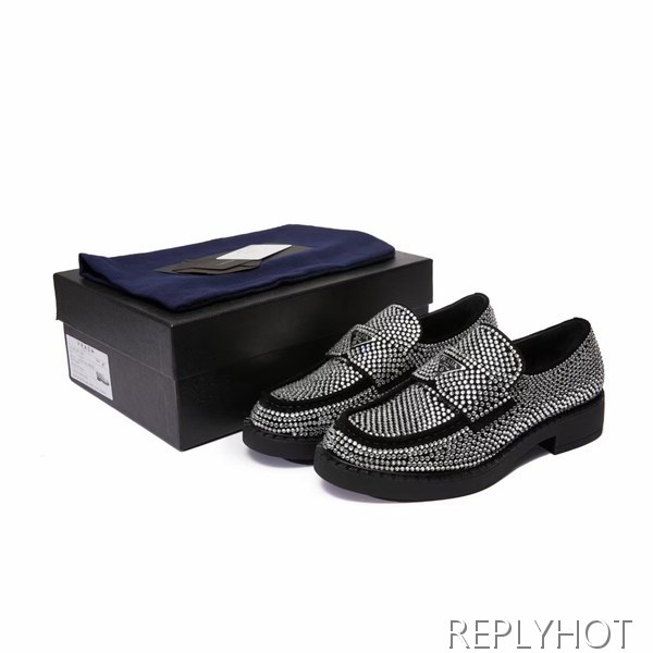 프라다 2022 초콜릿 큐빅 로퍼