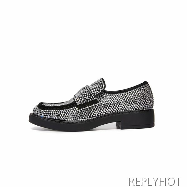 프라다 2022 초콜릿 큐빅 로퍼