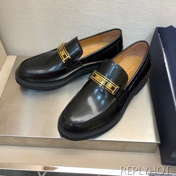 디올 2022 골든 로고 와펜 페니 로퍼