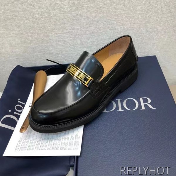 디올 2022 골든 로고 와펜 페니 로퍼