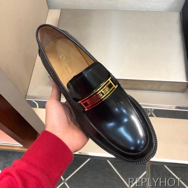 디올 2022 골든 로고 와펜 페니 로퍼