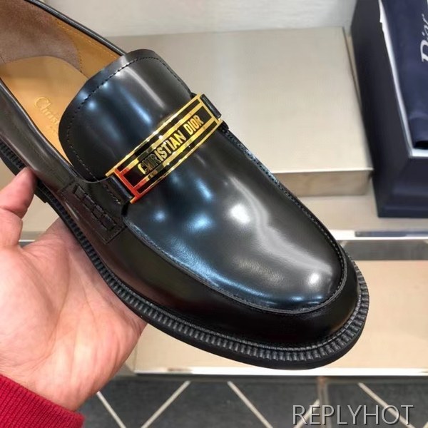 디올 2022 골든 로고 와펜 페니 로퍼