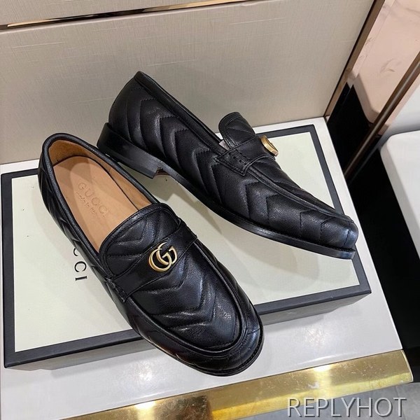 구찌 2021 마몬트로고 v퀄팅 엠보 로퍼