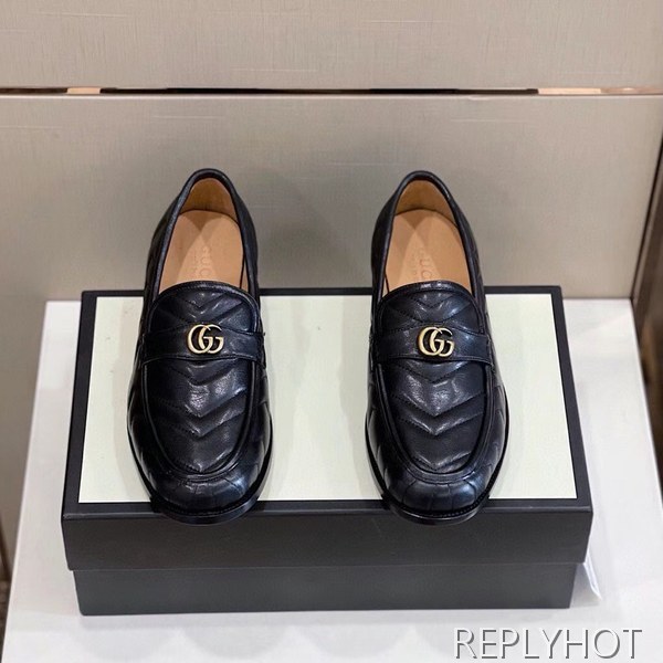 구찌 2021 마몬트로고 v퀄팅 엠보 로퍼