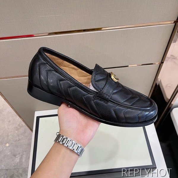 구찌 2021 마몬트로고 v퀄팅 엠보 로퍼