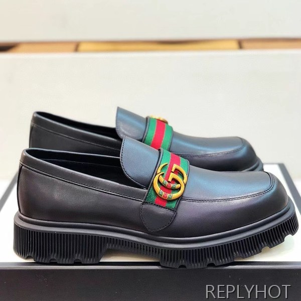 구찌 2021 오버솔 스트라이프 인터로킹 로퍼