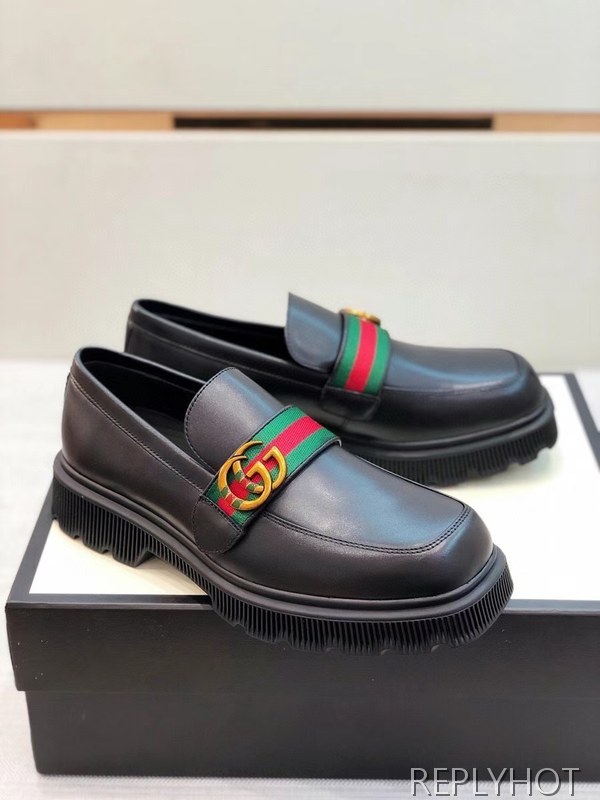 구찌 2021 오버솔 스트라이프 인터로킹 로퍼