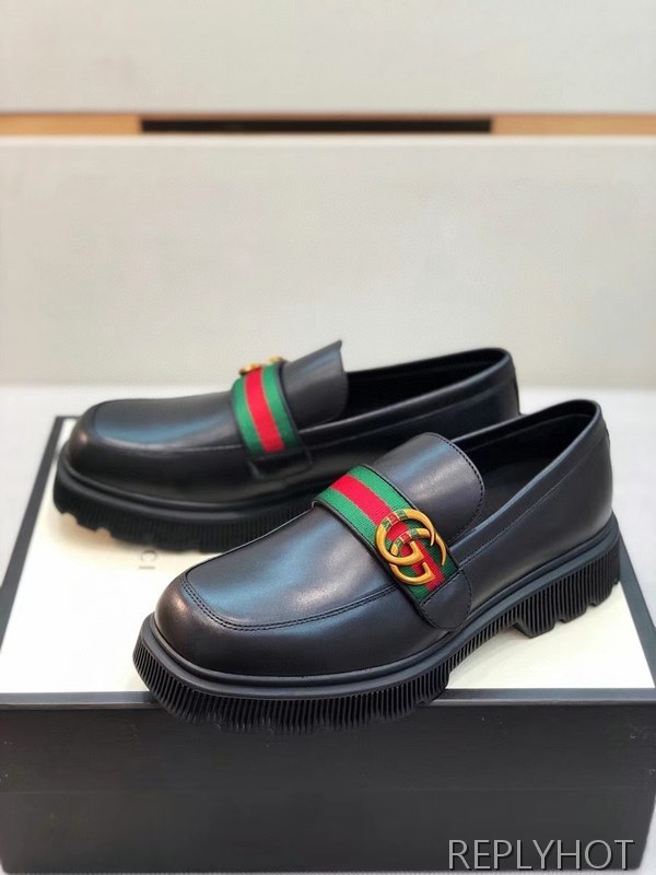 구찌 2021 오버솔 스트라이프 인터로킹 로퍼