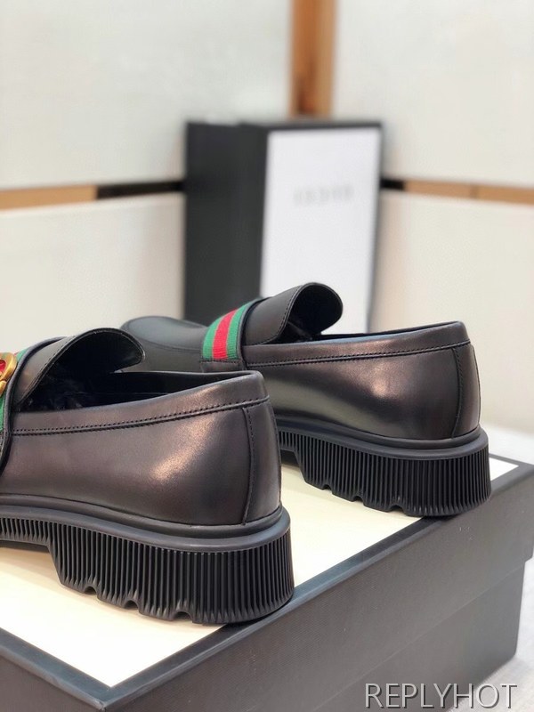 구찌 2021 오버솔 스트라이프 인터로킹 로퍼