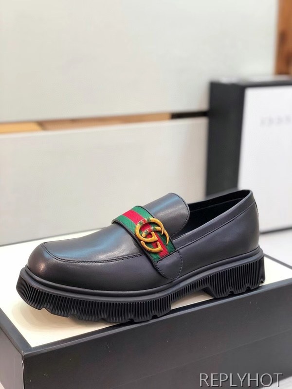 구찌 2021 오버솔 스트라이프 인터로킹 로퍼