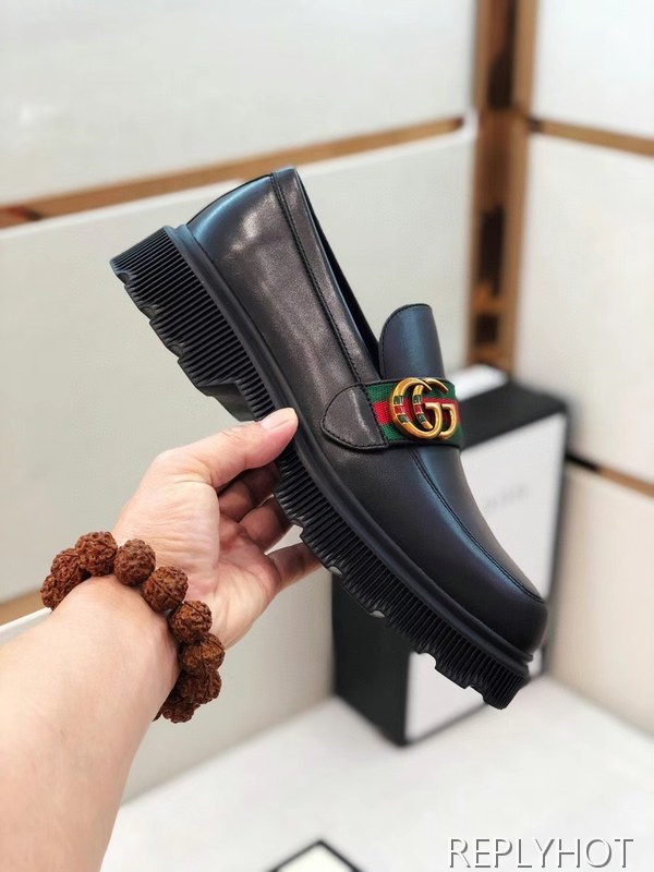 구찌 2021 오버솔 스트라이프 인터로킹 로퍼