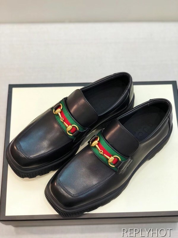 구찌 2021 오버솔 스트라이프 홀스빗 로퍼