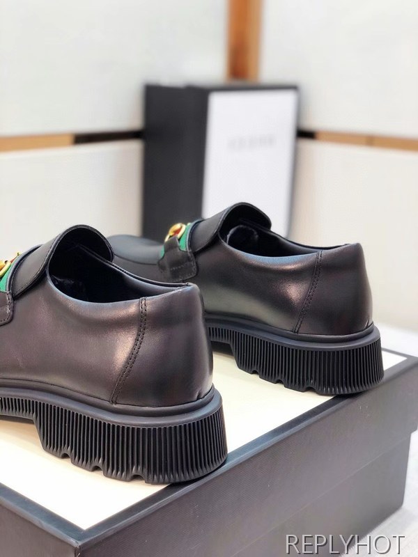 구찌 2021 오버솔 스트라이프 홀스빗 로퍼