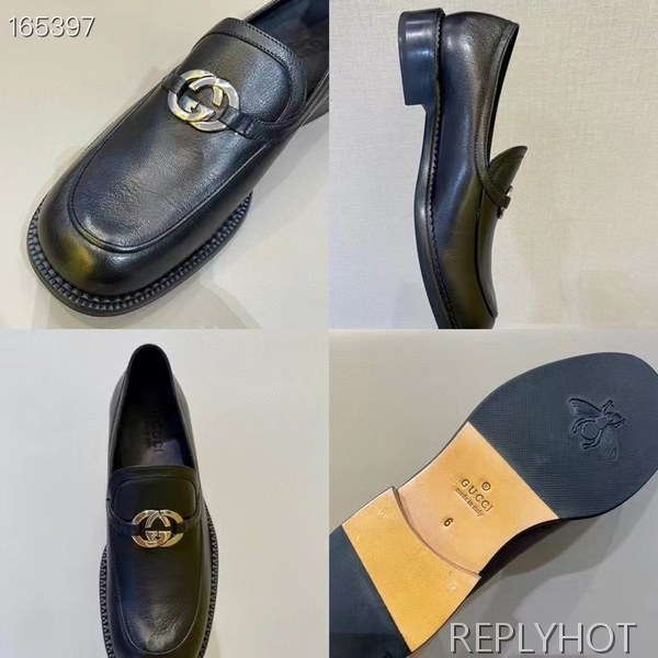 구찌 2021 인터로킹 로고 와펜 페니 로퍼