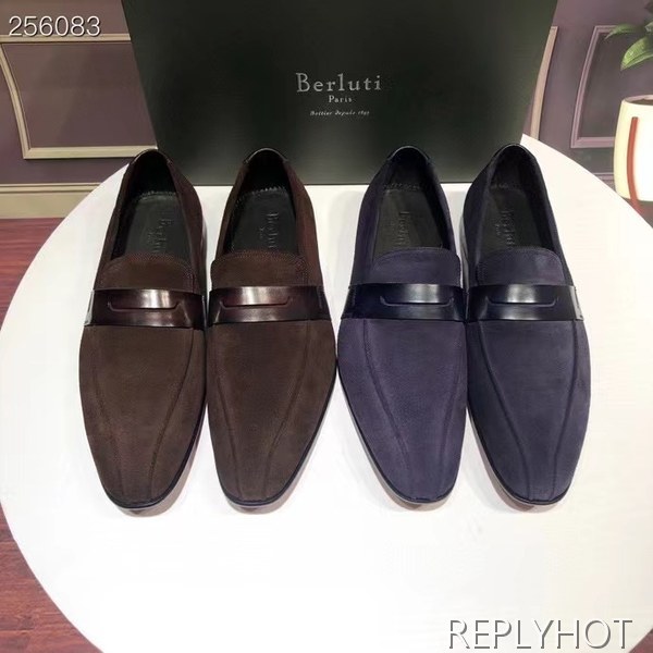 벨루티 2021 로렌조 스웨이드 페니 로퍼