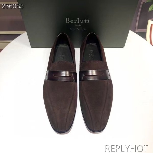 벨루티 2021 로렌조 스웨이드 페니 로퍼