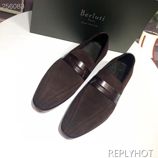 벨루티 2021 로렌조 스웨이드 페니 로퍼