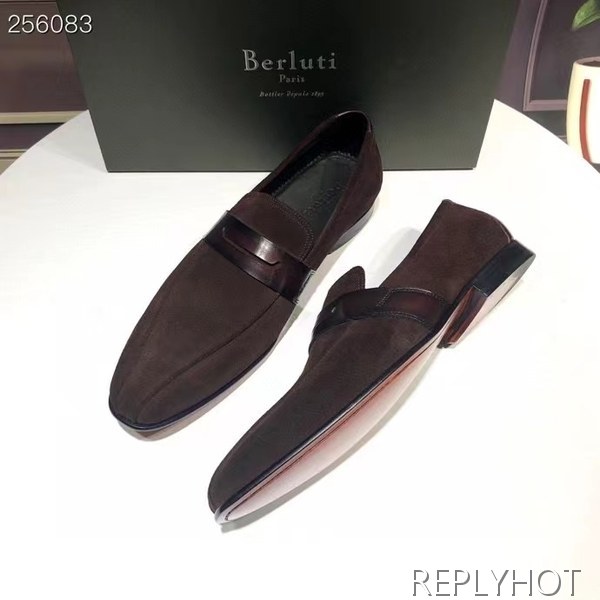 벨루티 2021 로렌조 스웨이드 페니 로퍼