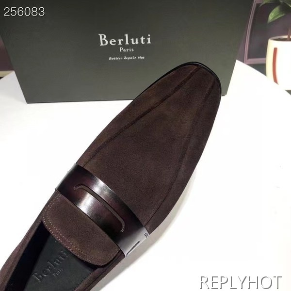 벨루티 2021 로렌조 스웨이드 페니 로퍼