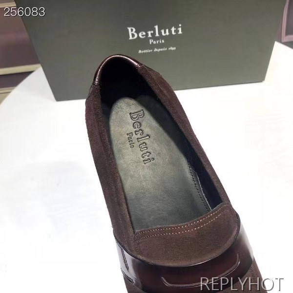 벨루티 2021 로렌조 스웨이드 페니 로퍼