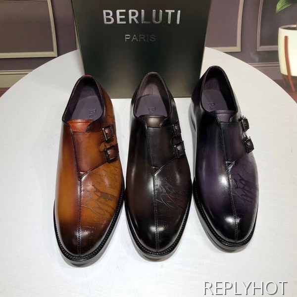 벨루티 2021 스크리토 더블 몽크스트랩 로퍼