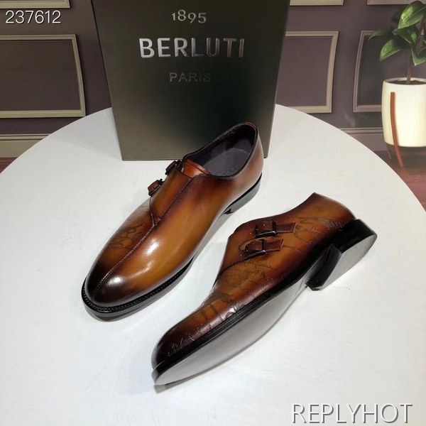 벨루티 2021 스크리토 더블 몽크스트랩 로퍼