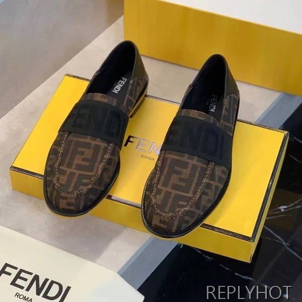 펜디 2021 자카드 로고 밴딩 로퍼