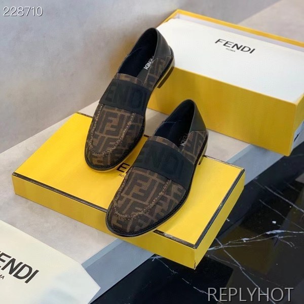 펜디 2021 자카드 로고 밴딩 로퍼