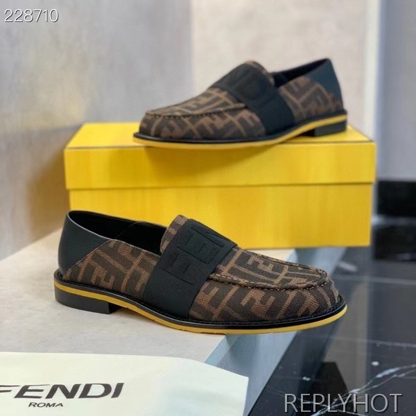 펜디 2021 자카드 로고 밴딩 로퍼