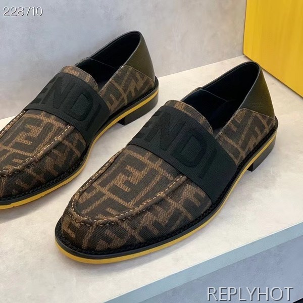 펜디 2021 자카드 로고 밴딩 로퍼