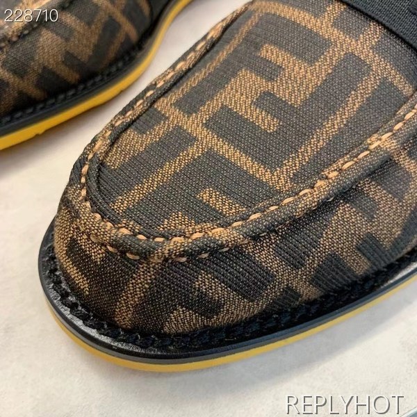 펜디 2021 자카드 로고 밴딩 로퍼