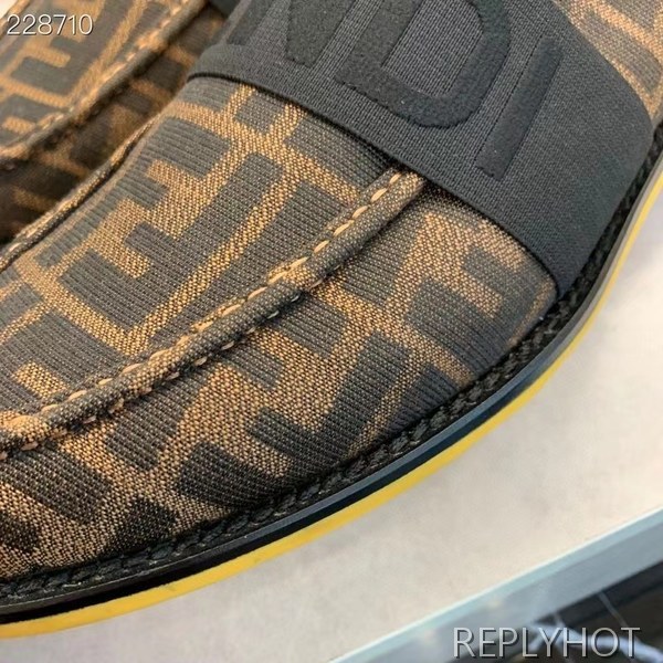 펜디 2021 자카드 로고 밴딩 로퍼